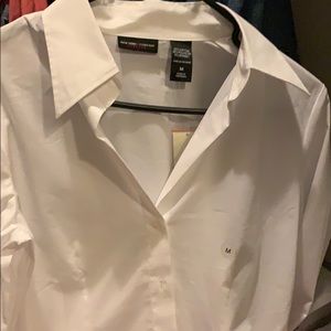 White button down blouse